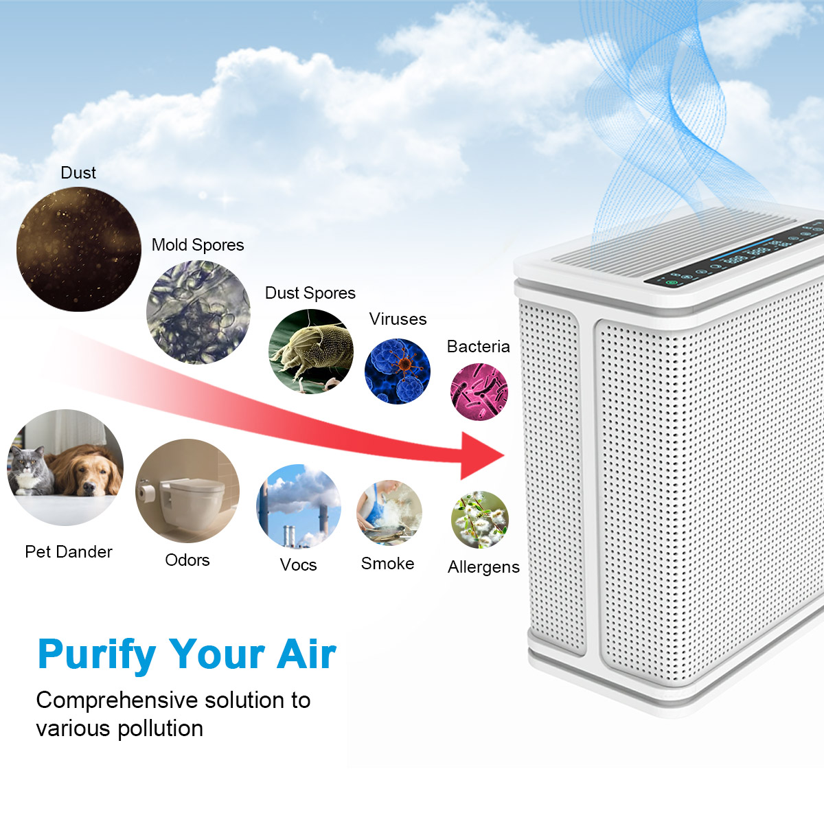 Power-off praesidium sterilizer Anion Air Purifier