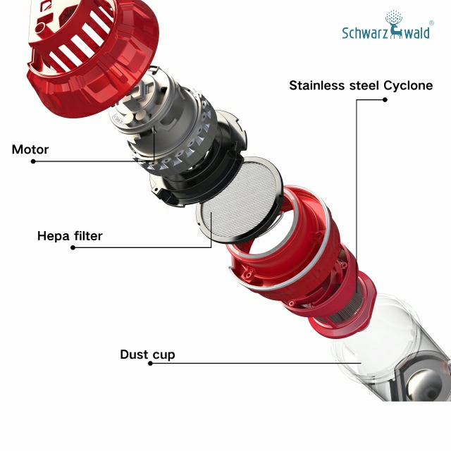 Cordless potens infectum et siccum vacuum Cleaner Lupum